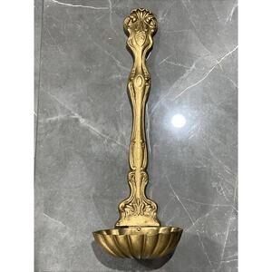 Vintage 26" Scallop Cast Metal Giant Gold Ladle Sconce Planter Wall Hanging Deco